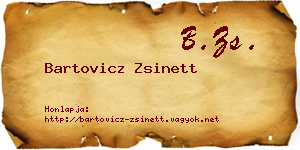 Bartovicz Zsinett névjegykártya